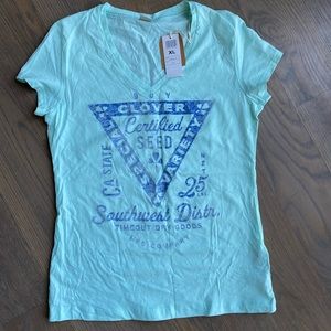 TIMEOUT Women’s T-Shirt in green & navy - XL - NWT